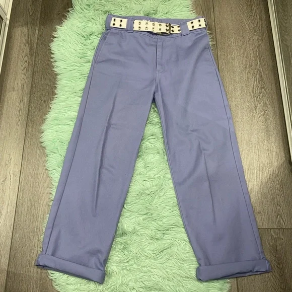 Women’s Chambray DICKIES Crop Roll Hem Work Pants Like New - Picture 10 of 14